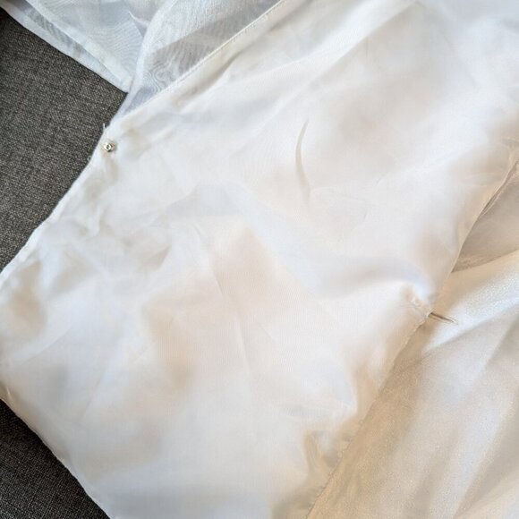 R&M Richards Vintage White Formal Bolero | Sheer Sparkle Details - Picture 5 of 9